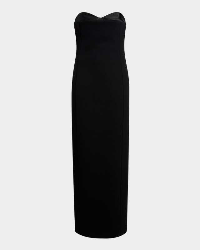 Yael Peeping Bustier Strapless Column Gown